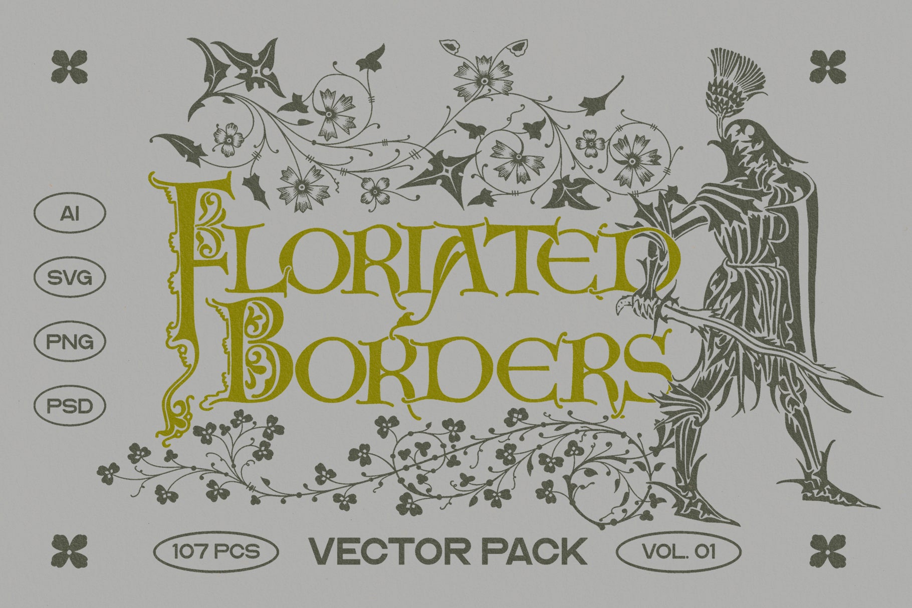 Floriated Borders Vectors