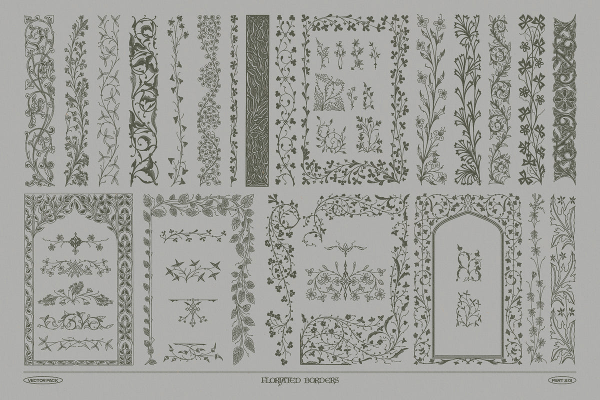Floriated Borders Vectors