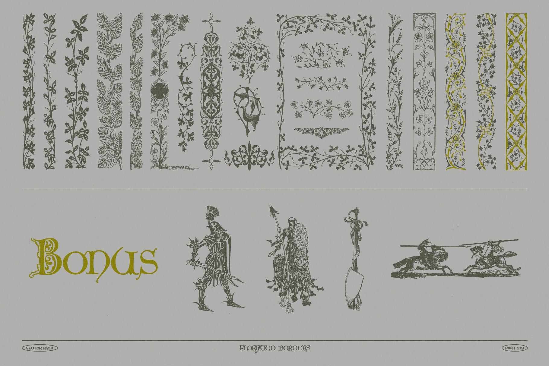 Floriated Borders Vectors