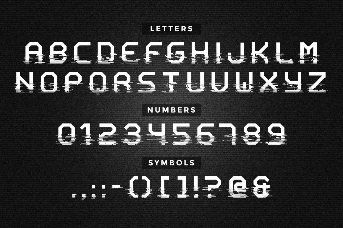 System Glitch Display Font