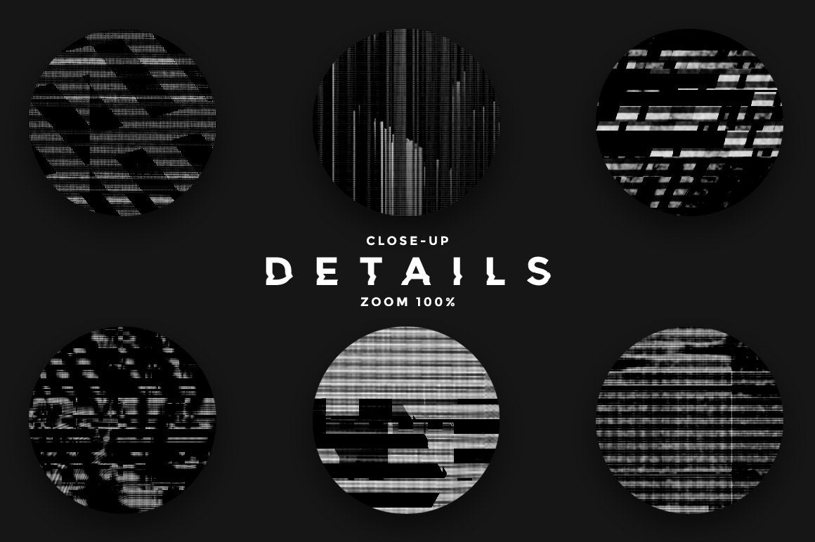 Noir Glitch Textures and Shapes