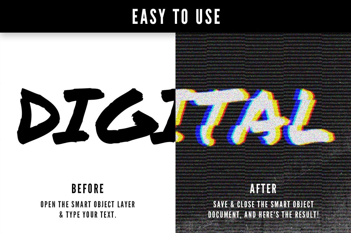 Glitch Text Effects for Photoshop