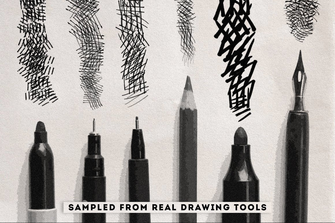Crosshatching Procreate Brushes