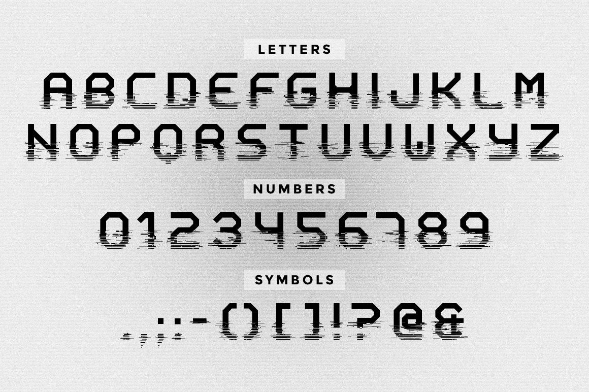 System Glitch Display Font