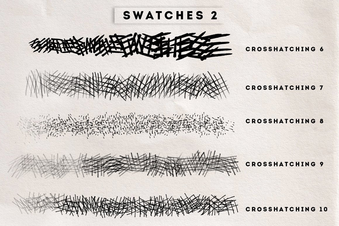 Crosshatching Procreate Brushes
