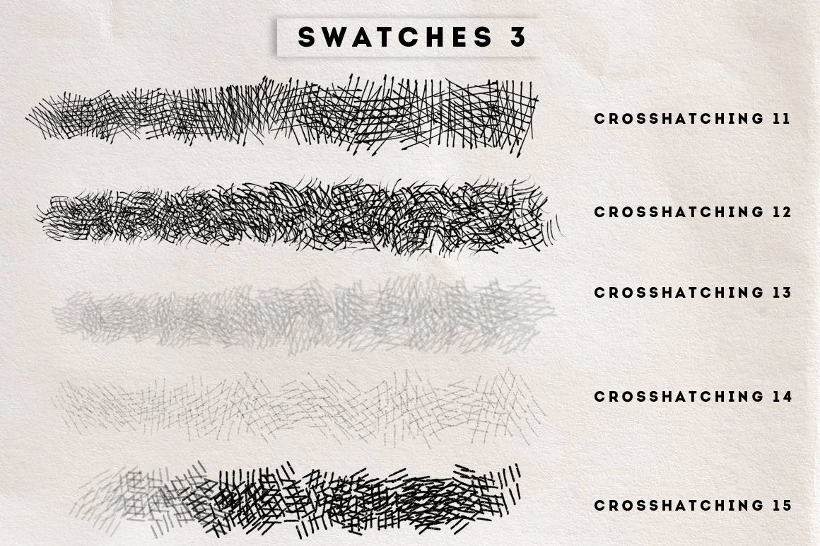 Crosshatching Procreate Brushes