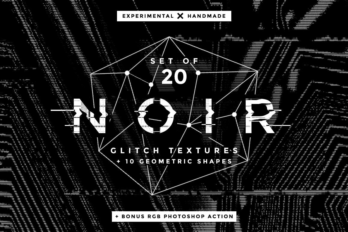 Noir Glitch Textures and Shapes