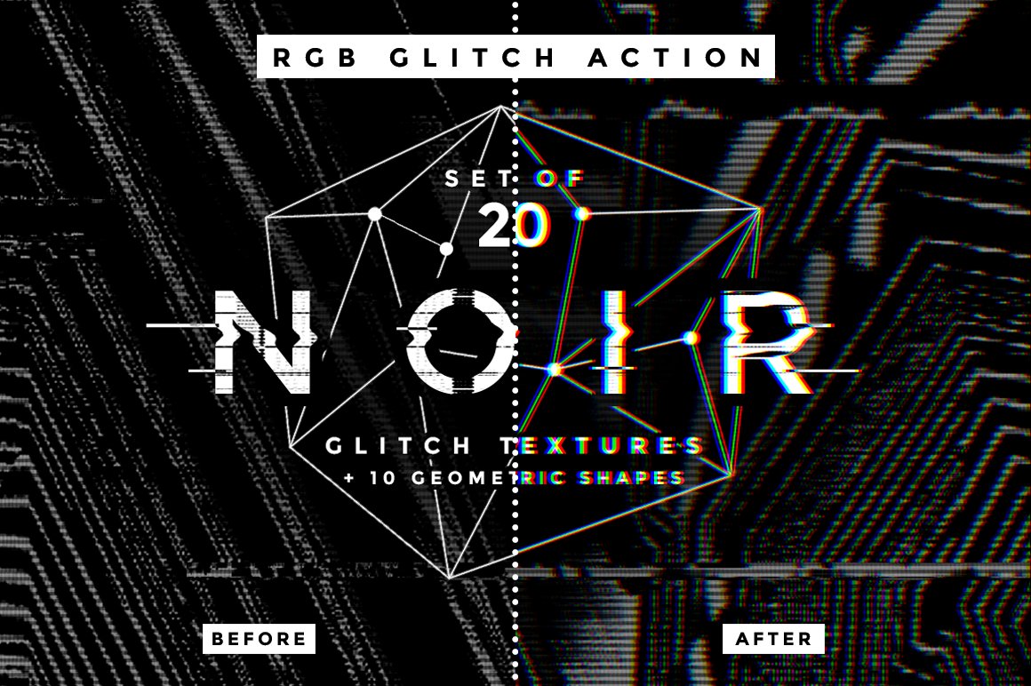 Noir Glitch Textures and Shapes
