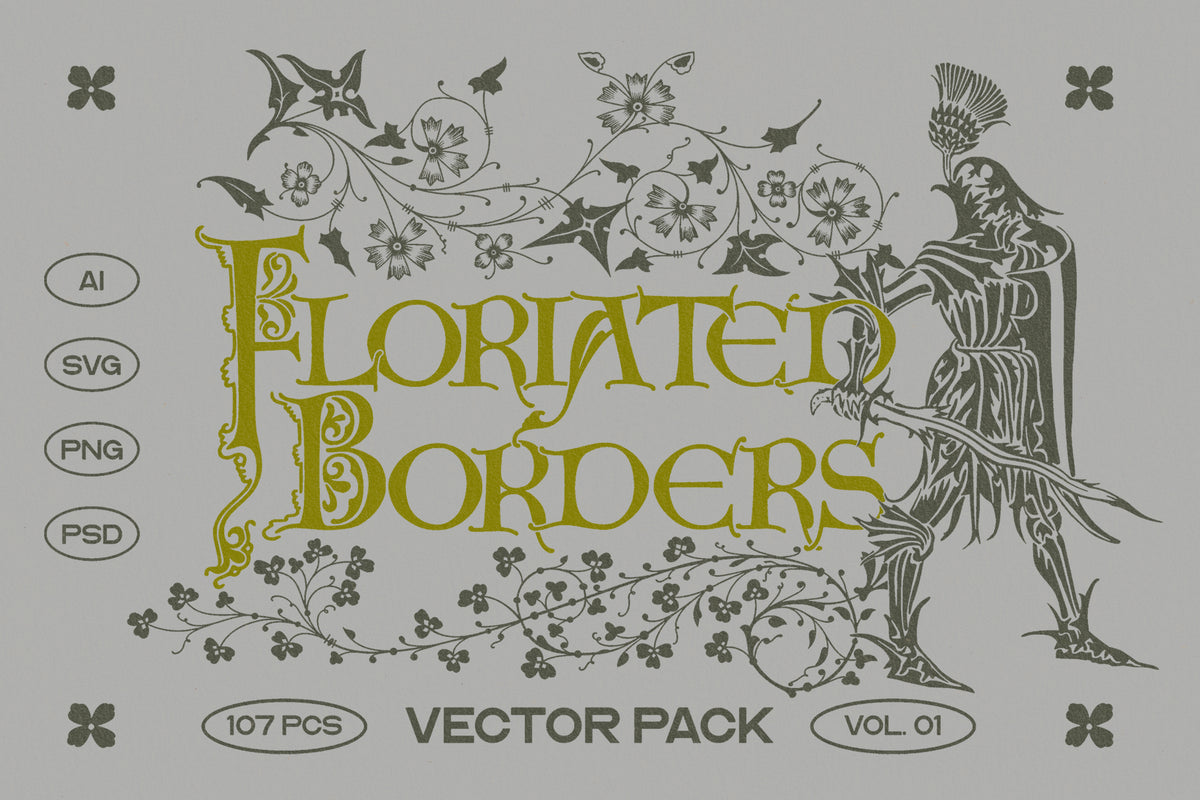Floriated Borders Vectors