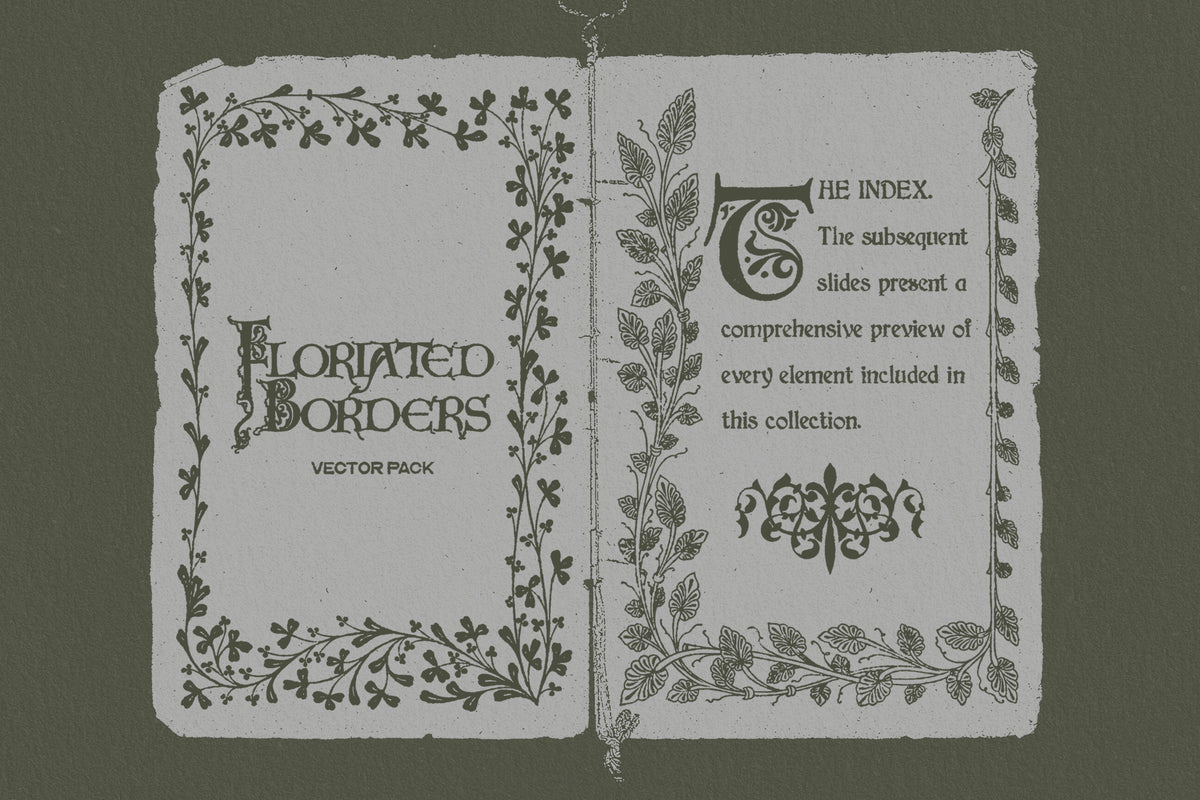Floriated Borders Vectors