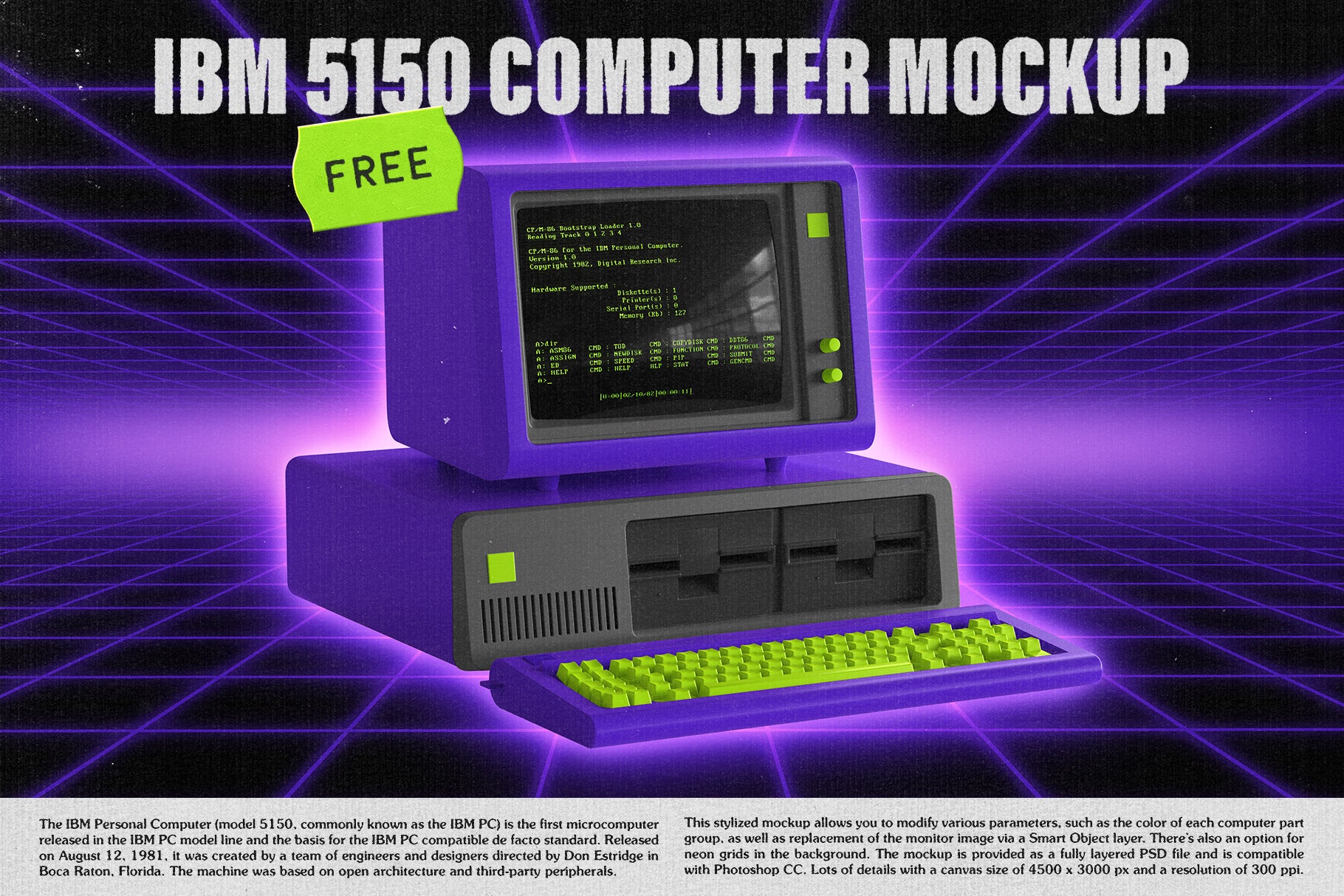 FREE IBM 5150 Stylized Mockup