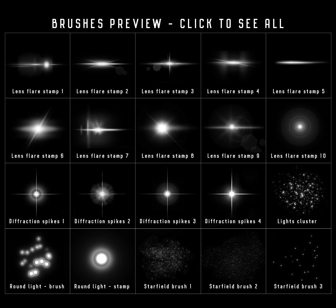 Lens Flares Procreate Brushes