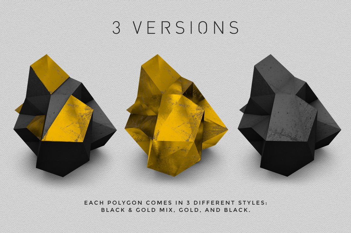 Black & Gold Polygons