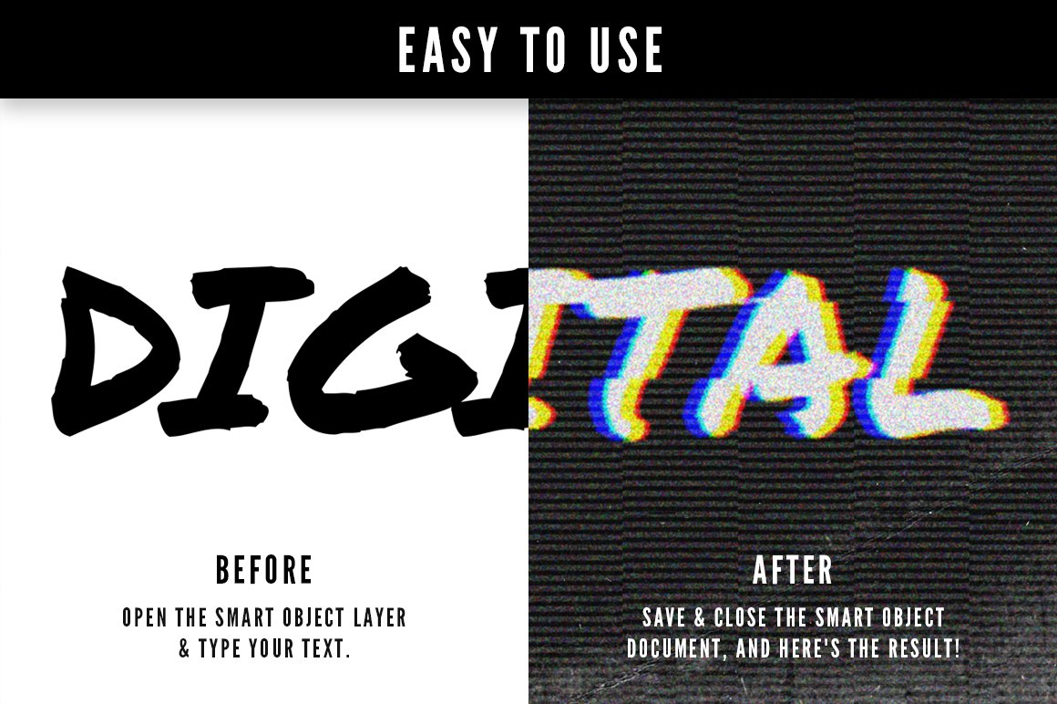 Glitch Text Effects for Photoshop