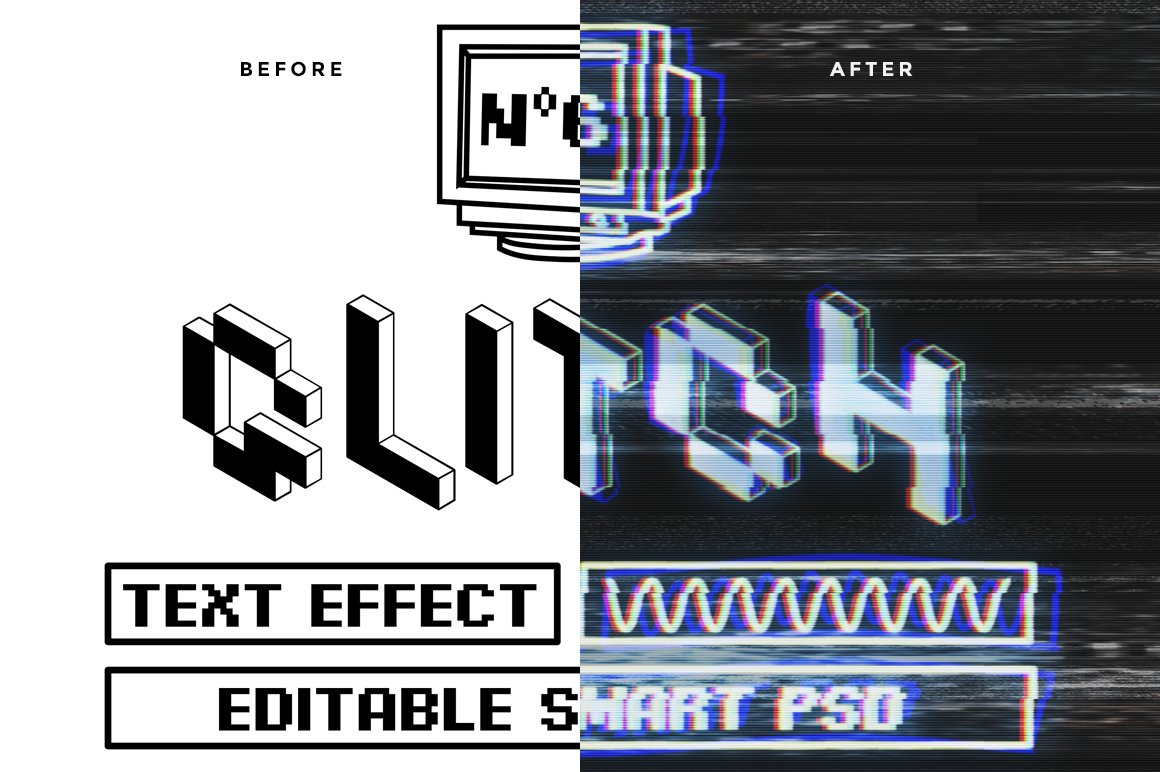 Glitch Text Effects for Photoshop Vol. II