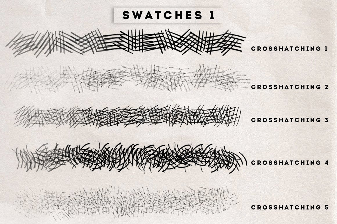 Crosshatching Procreate Brushes