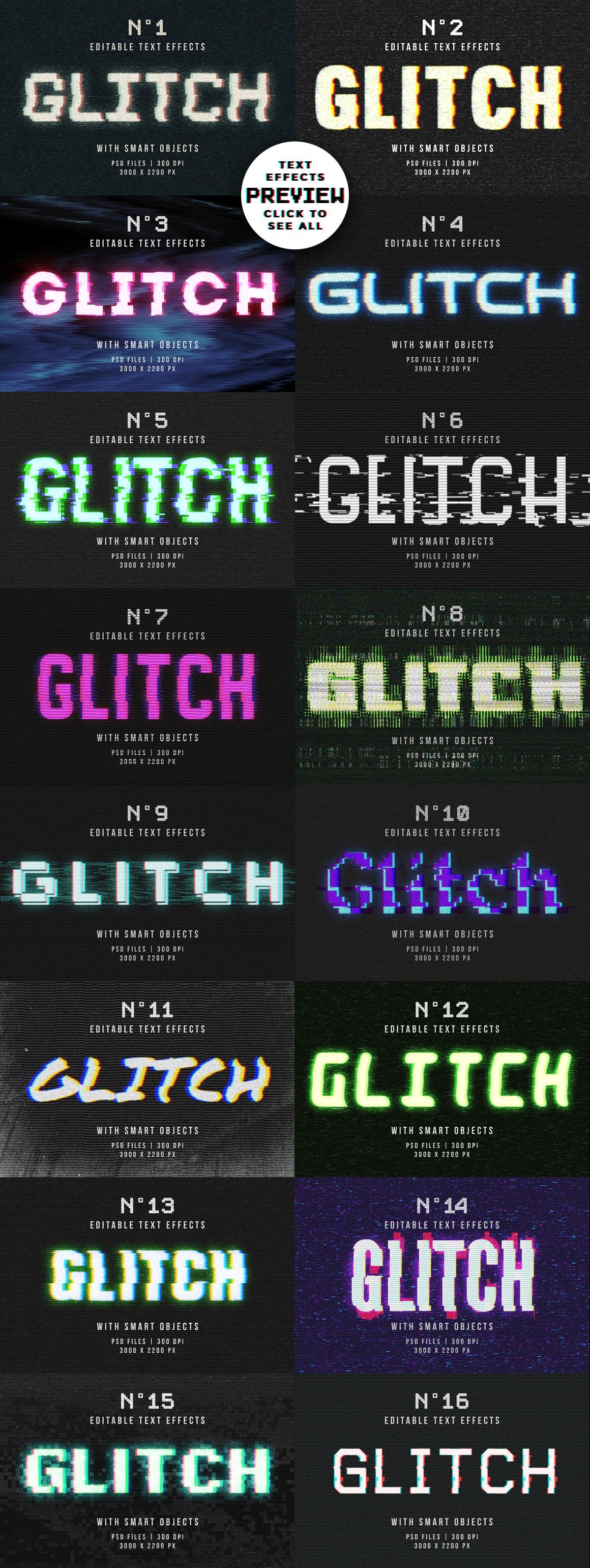 Glitch Text Effects for Photoshop