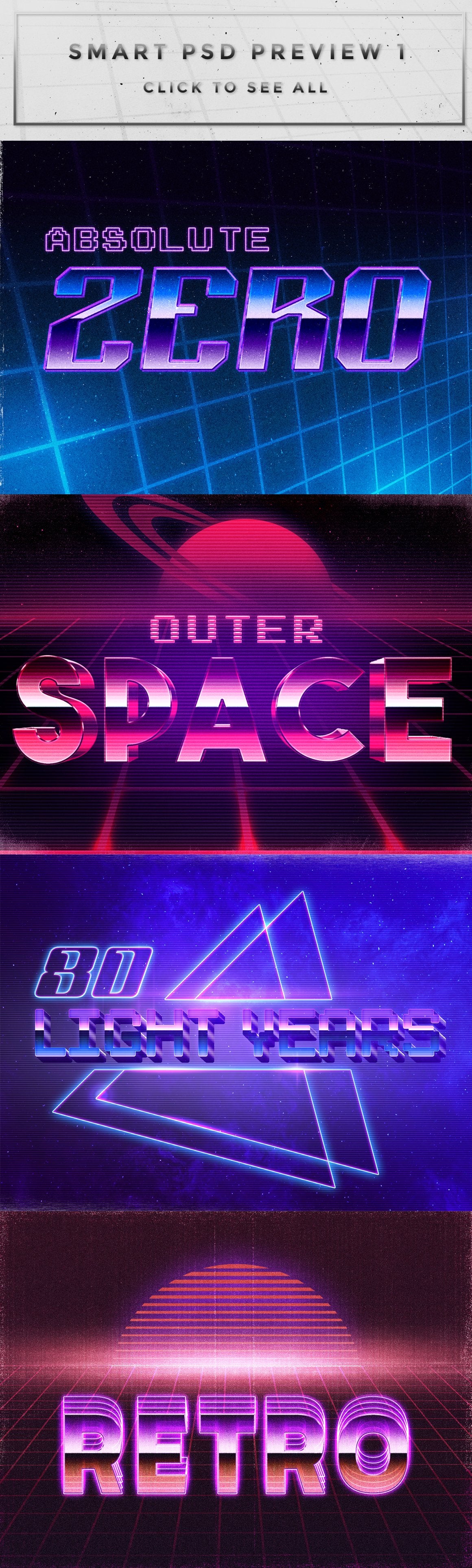 80's Inspired Photoshop Text Effects