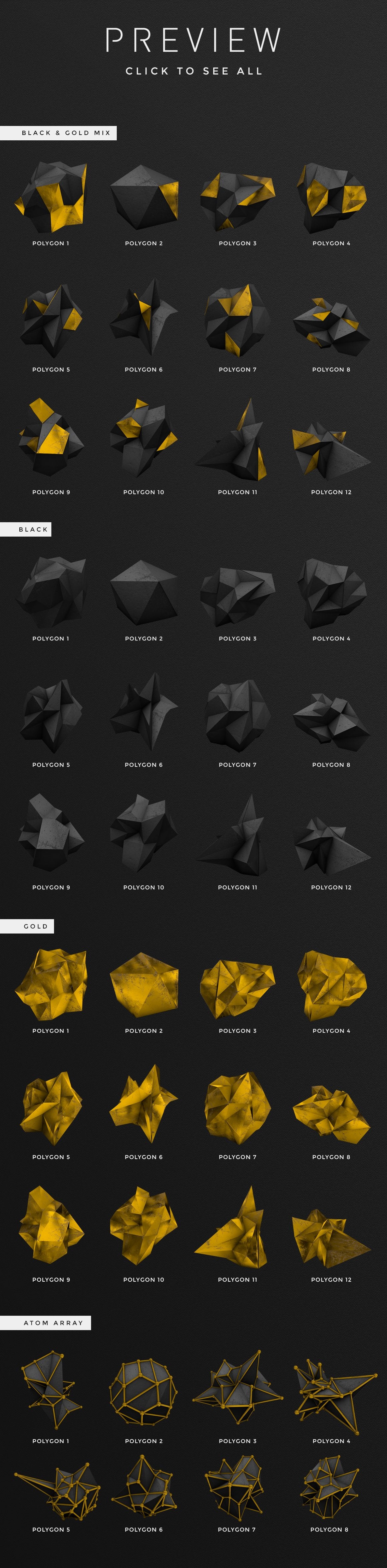 Black & Gold Polygons